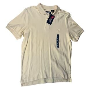 Chaps Custom Fit Yellow Men's Size Medium NWT Polo Work Wear Casual  100% Cotton